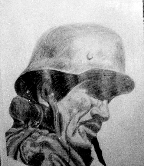 Soldat. Teckning av N-E Hennix.Mini